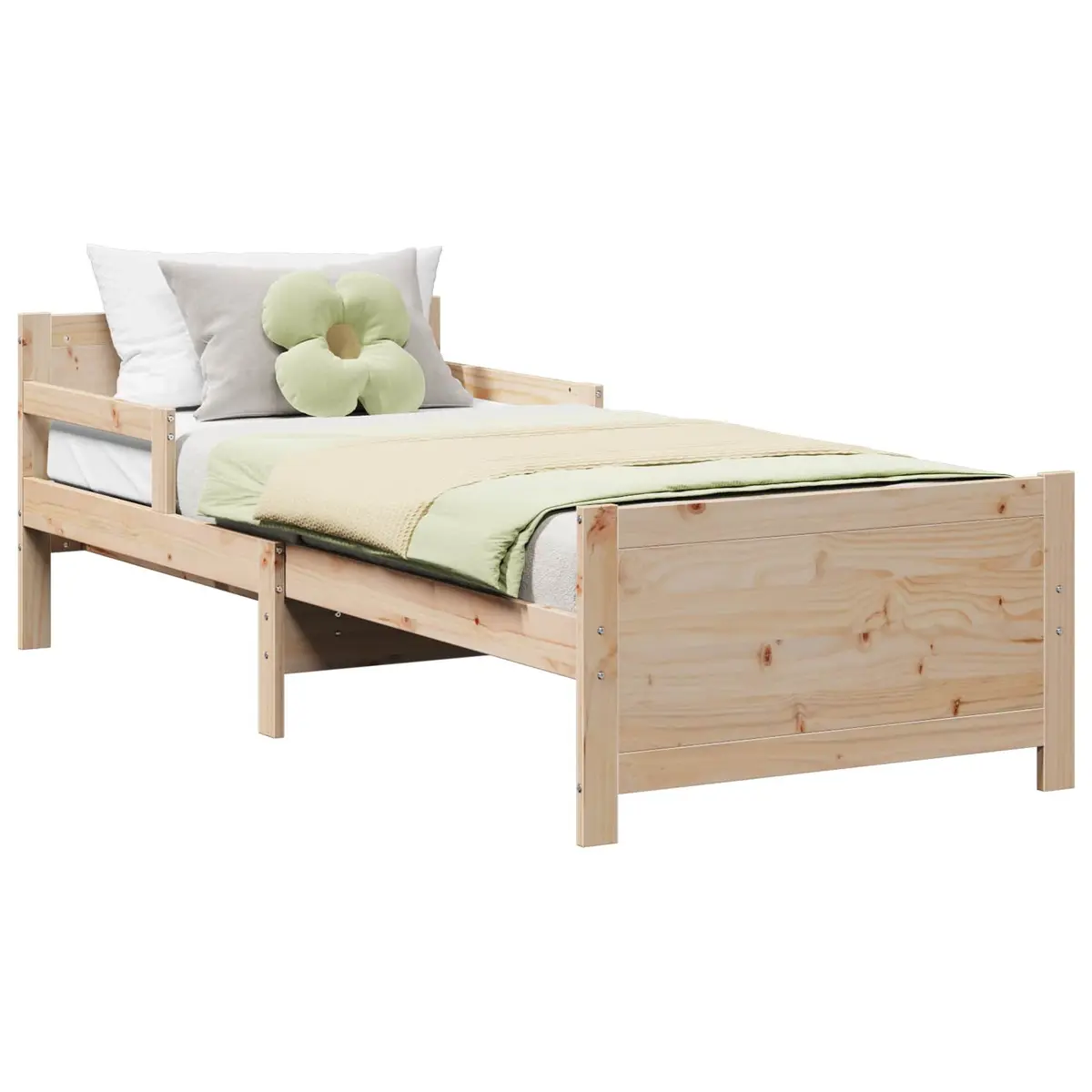 Kids Bed Frame Solid Pine Wood Modern 80 x 200 cm