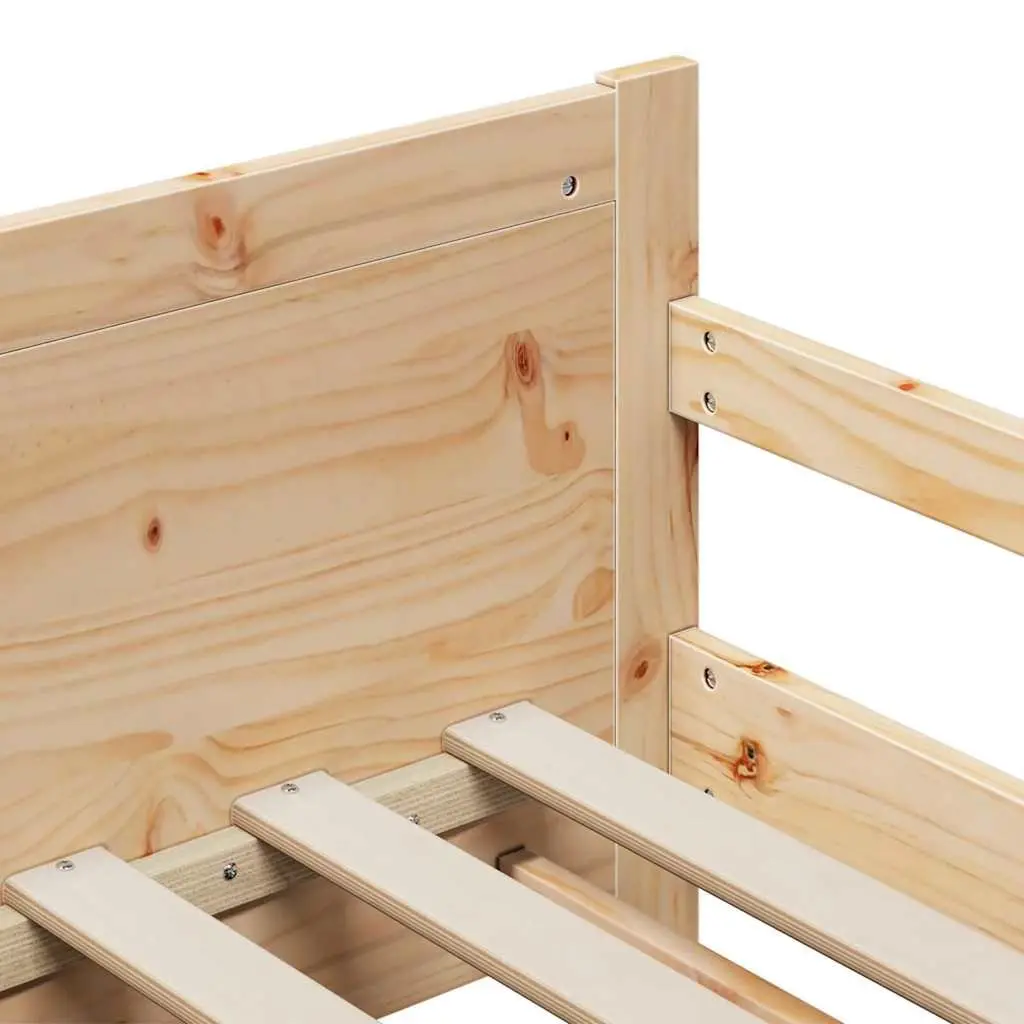 Kids Bed Frame Solid Pine Wood Modern 80 x 200 cm