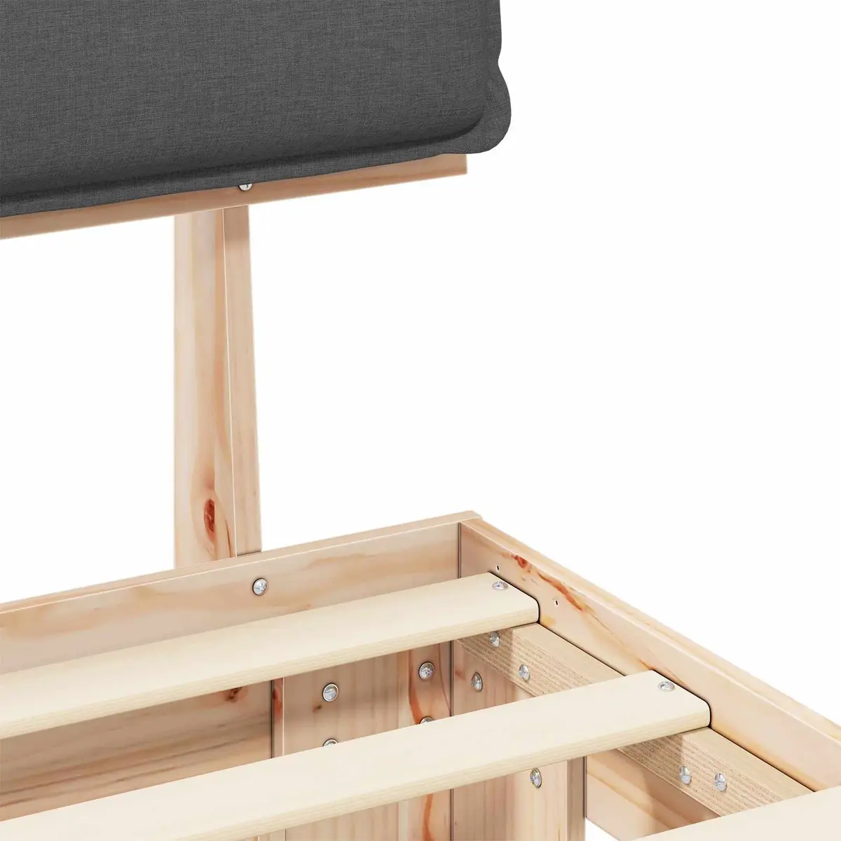 Bed Frame with Upholstered Headboard Grey 150 x 200 cm Modern Bedroom Furniture