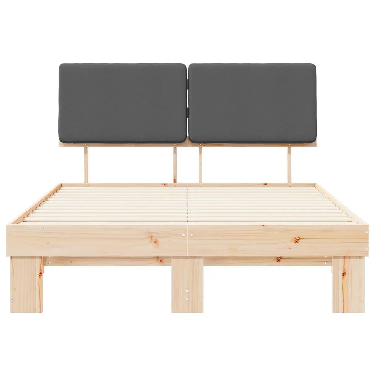 Bed Frame with Upholstered Headboard Grey 150 x 200 cm Modern Bedroom Furniture