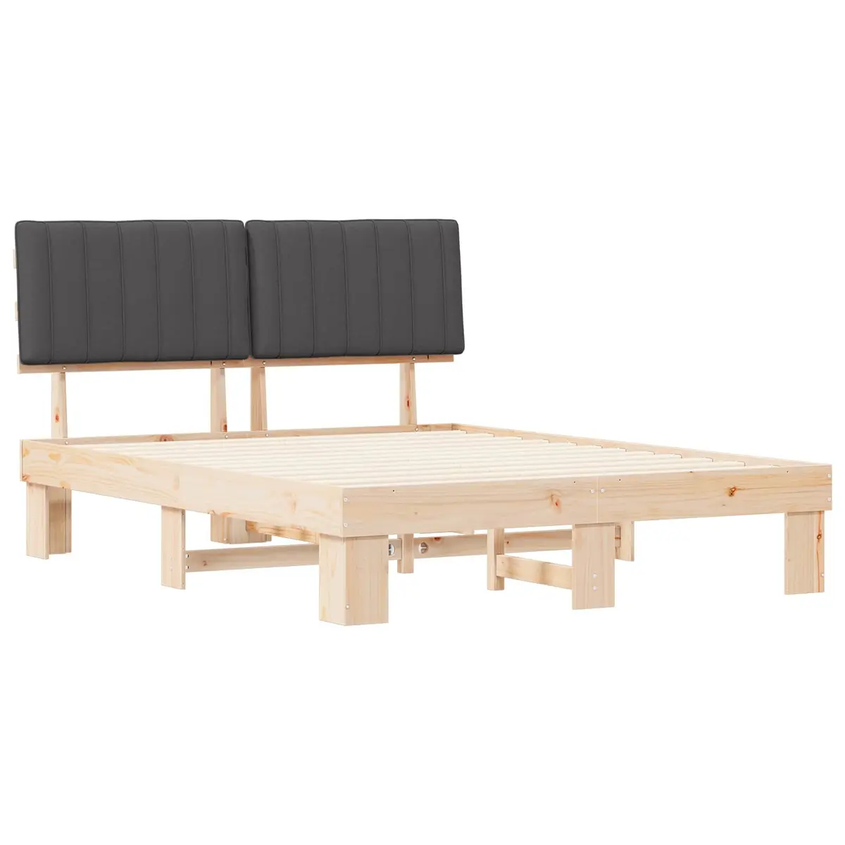 Bed Frame with a Plush Upholstered Headboard