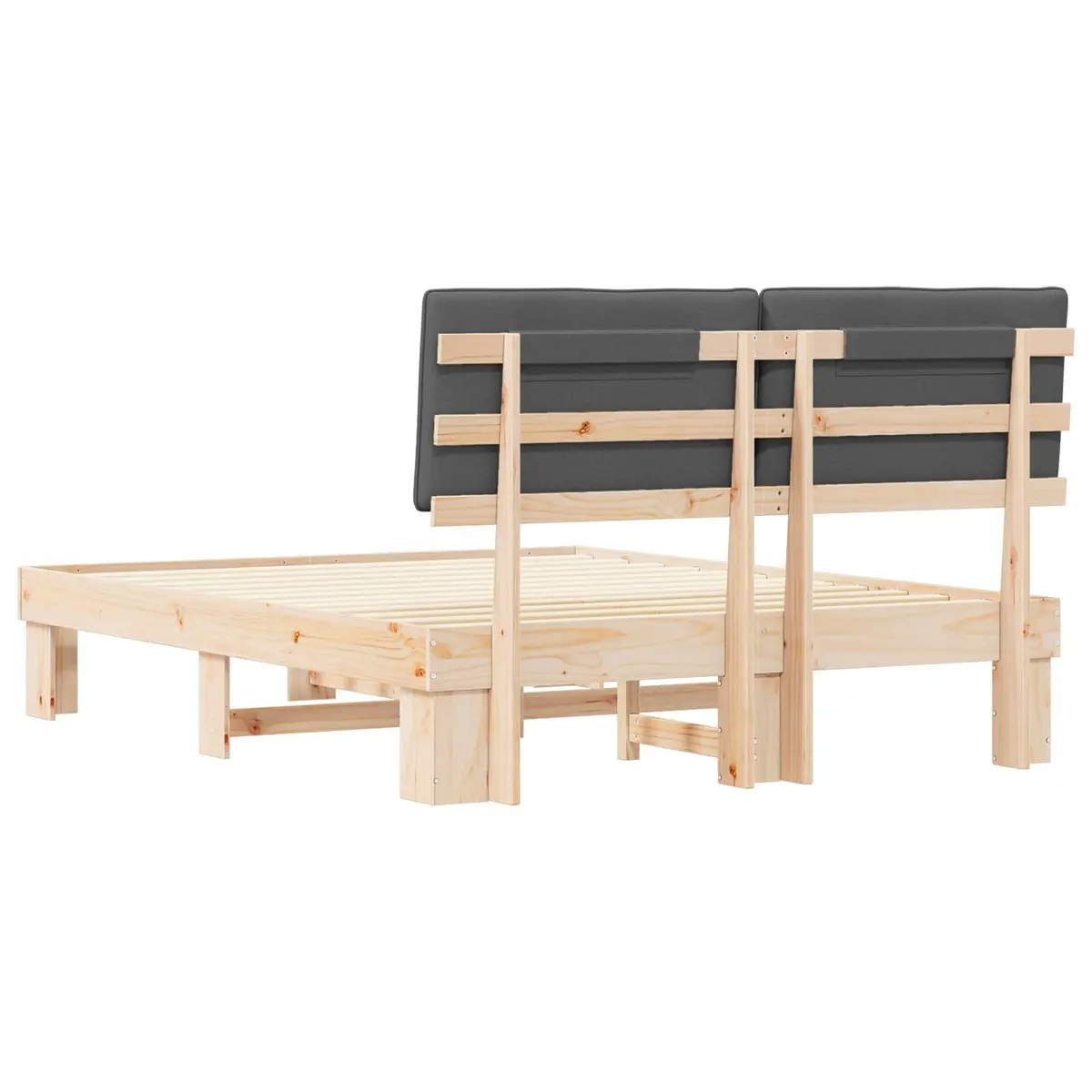 Bed Frame with a Plush Upholstered Headboard