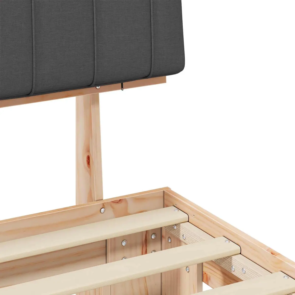 Bed Frame with a Plush Upholstered Headboard