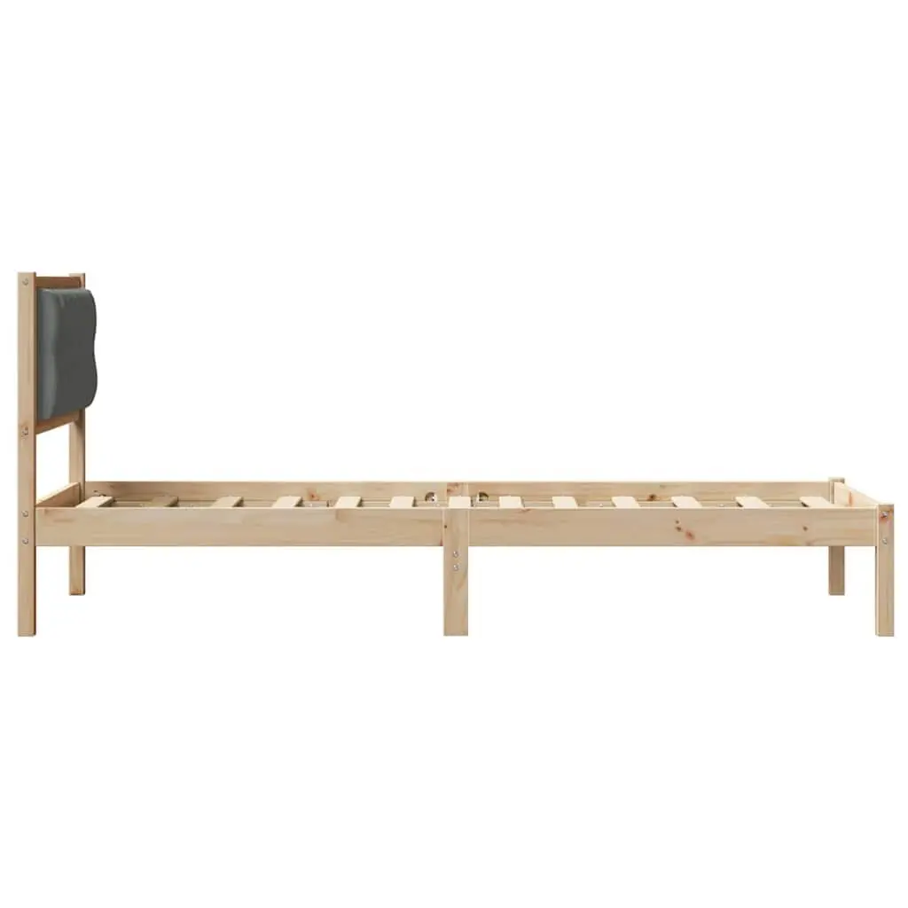 Bed Frame with Headboard Modern Minimalist 90 x 190 cm Solid Pine Wood Bedroom
