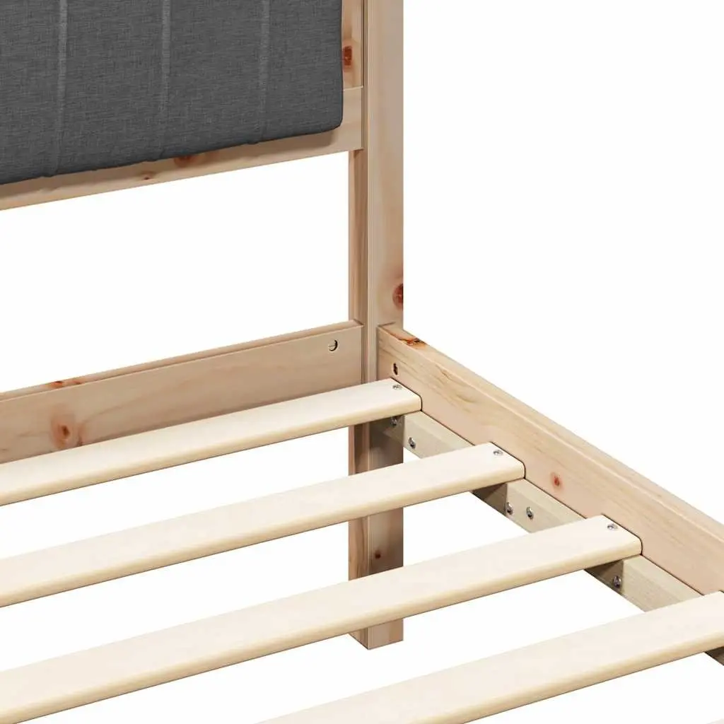 Modern Bed Frame with Upholstered Headboard 150 x 200 cm Dark Grey Bedroom