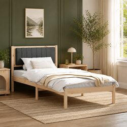 Your New Bed Frame: Upholstered Headboard 90 x 190 cm Dark Grey