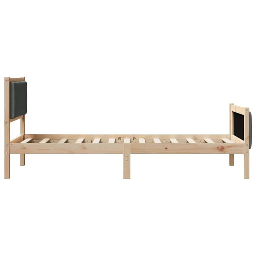 Bed Frame with Headboard 90 x 190 cm Slatted Base Platform Bedroom Furniture