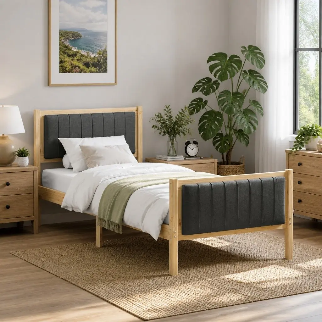 90 x 190 cm Pine Wood Bed Frame