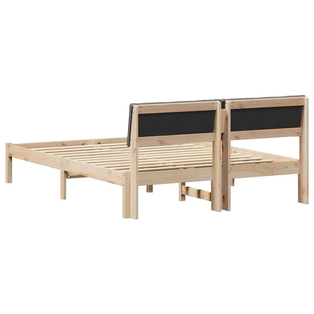 Platform Bed Frame 150 x 200 cm Modern Bedroom Furniture with Headboard Brown