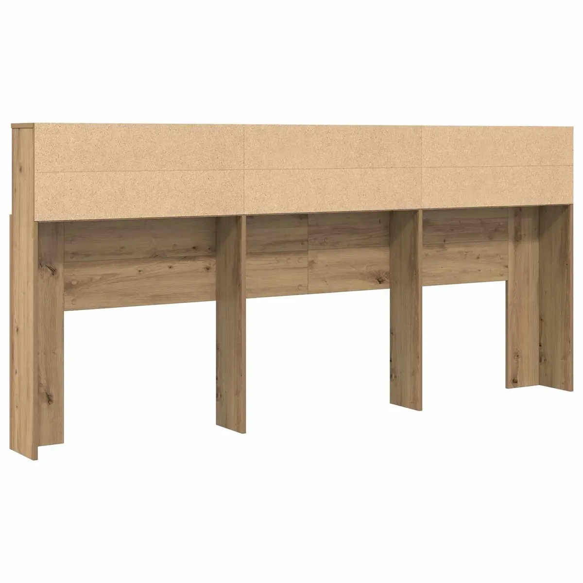 Bedroom Storage Headboard Cabinet Wall-Mounted with Shelves Engineered Wood Brown