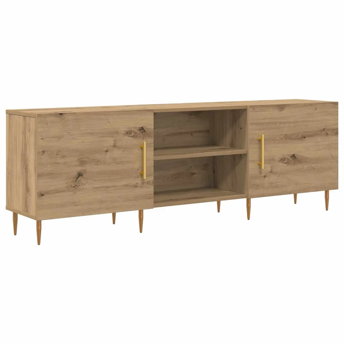 TV Stand Modern 150cm Rectangular Brown Engineered Wood Storage Unit