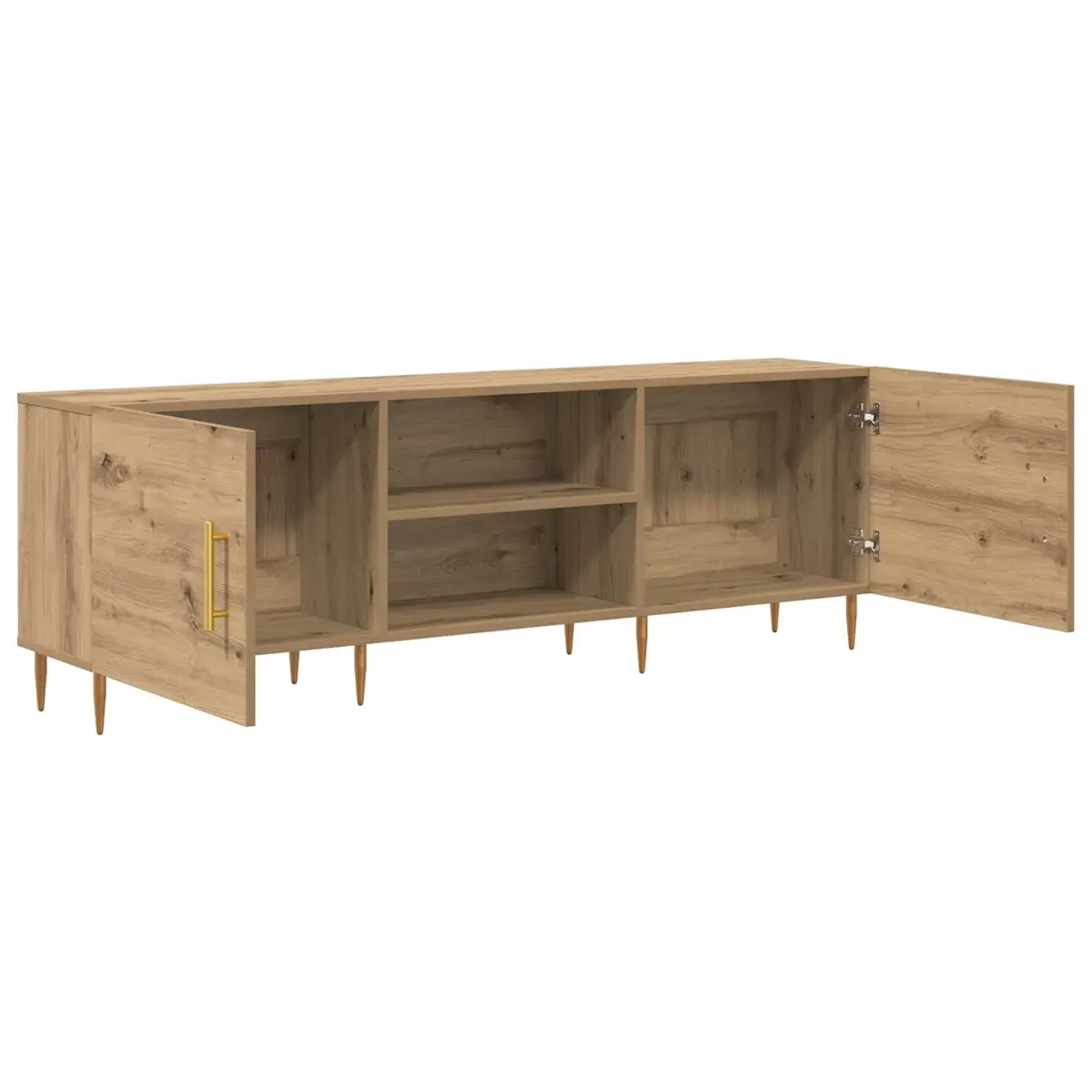 TV Stand Modern 150cm Rectangular Brown Engineered Wood Storage Unit