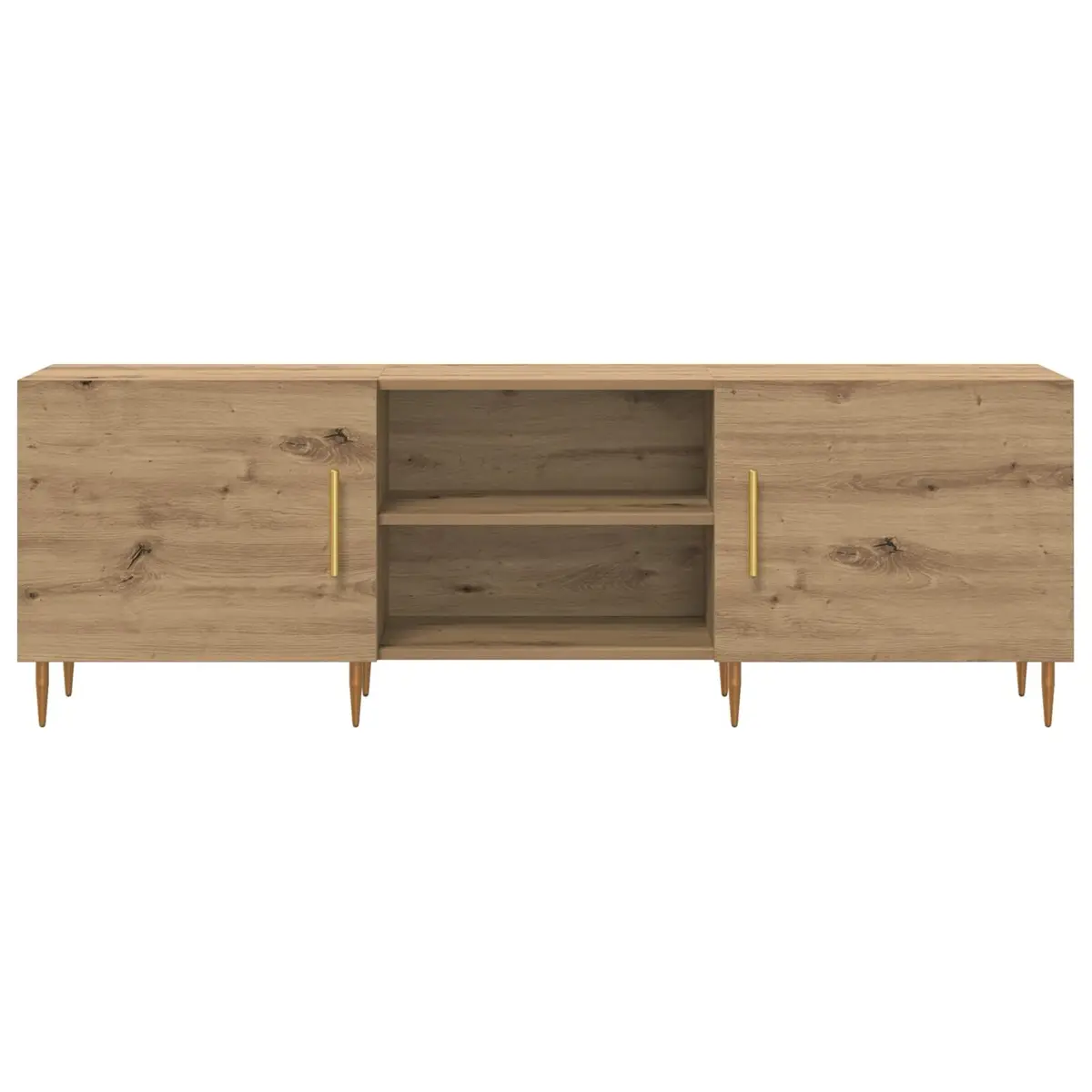 TV Stand Modern 150cm Rectangular Brown Engineered Wood Storage Unit