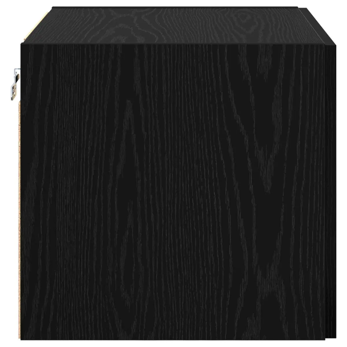 Wall Cabinet Rustic Wooden Black Oak Storage Furniture 50 x 42.5 x 40 cm