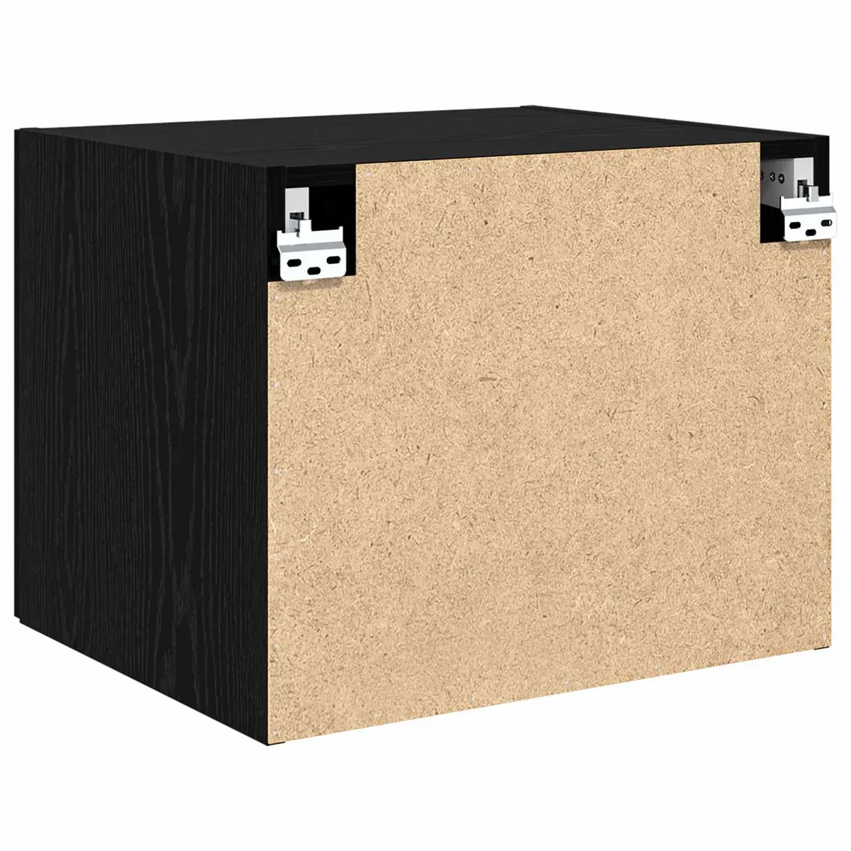 Wall Cabinet Rustic Wooden Black Oak Storage Furniture 50 x 42.5 x 40 cm
