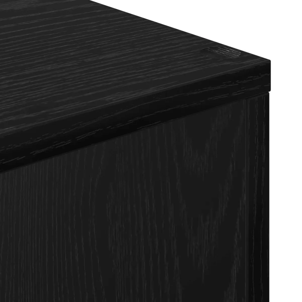 Book Cabinet Black Oak Storage Shelves Modern Engineered Wood Freestanding Unit