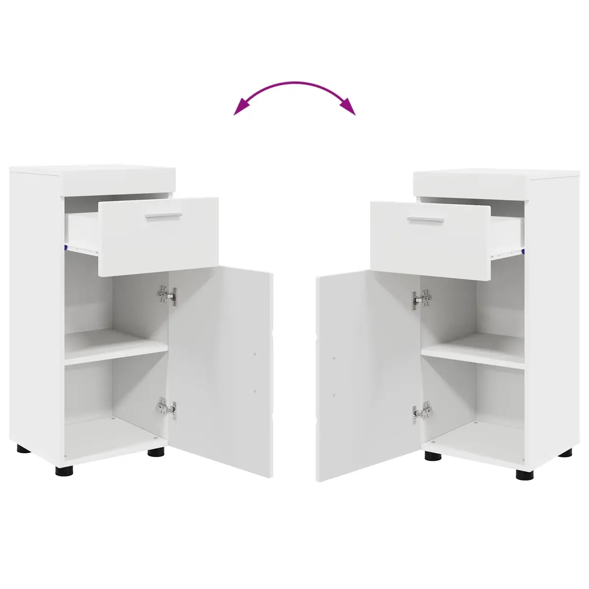 Bathroom Vanity Unit White Modern Matte with Drawer Storage 37 x 31.5 x 82 cm