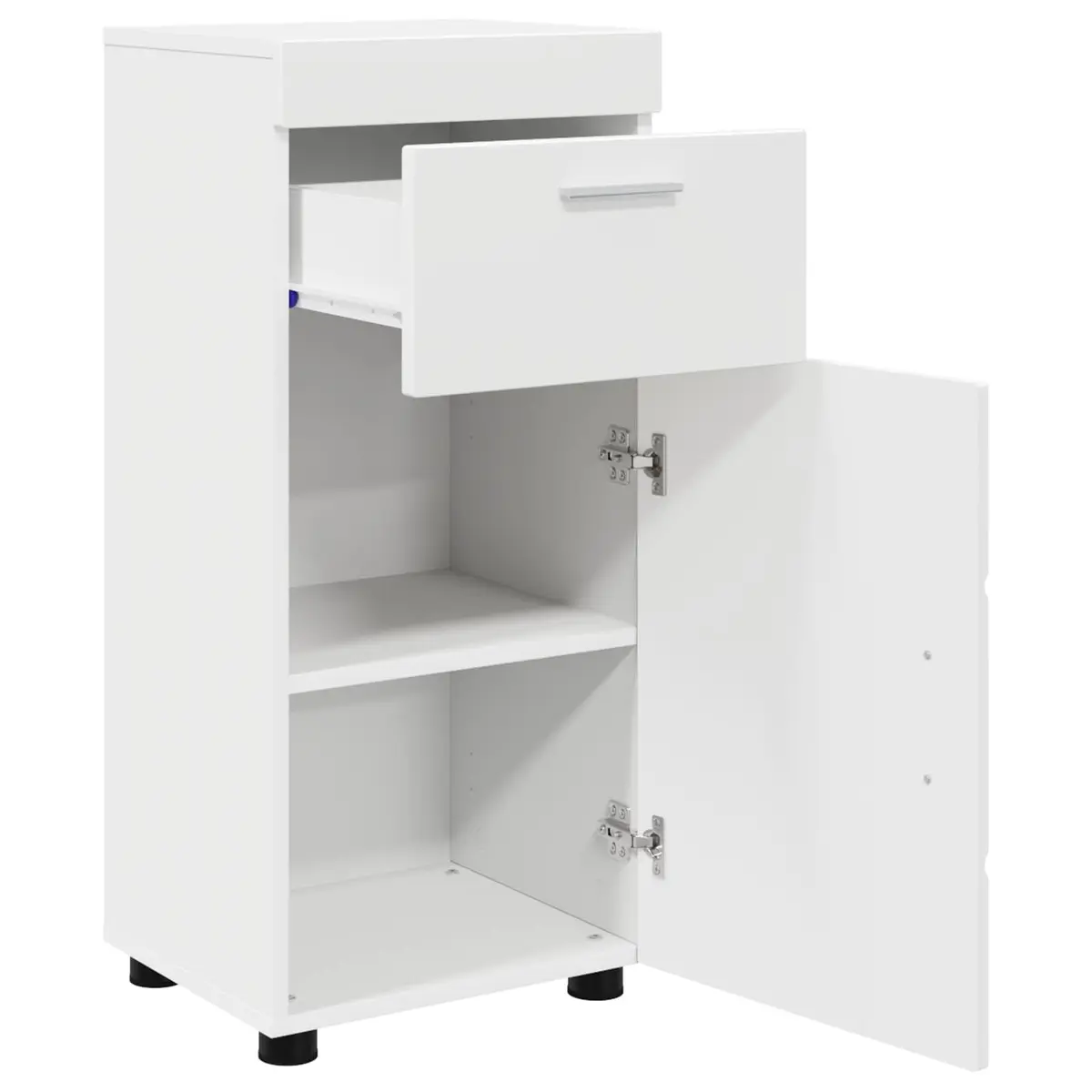 Bathroom Vanity Unit White Modern Matte with Drawer Storage 37 x 31.5 x 82 cm