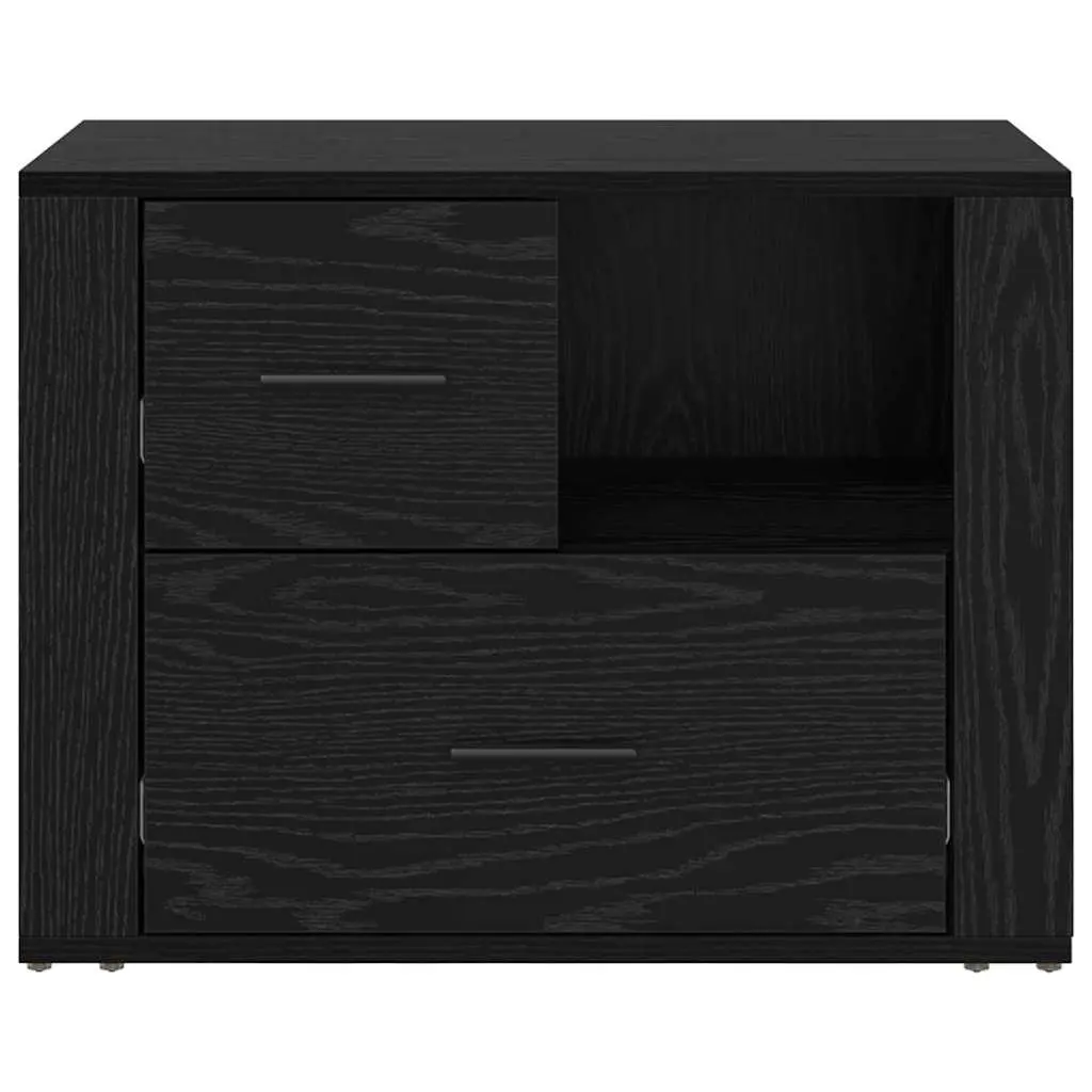 Bedside Cabinet Black Oak Engineered Wood 35 x 60 x 50 cm