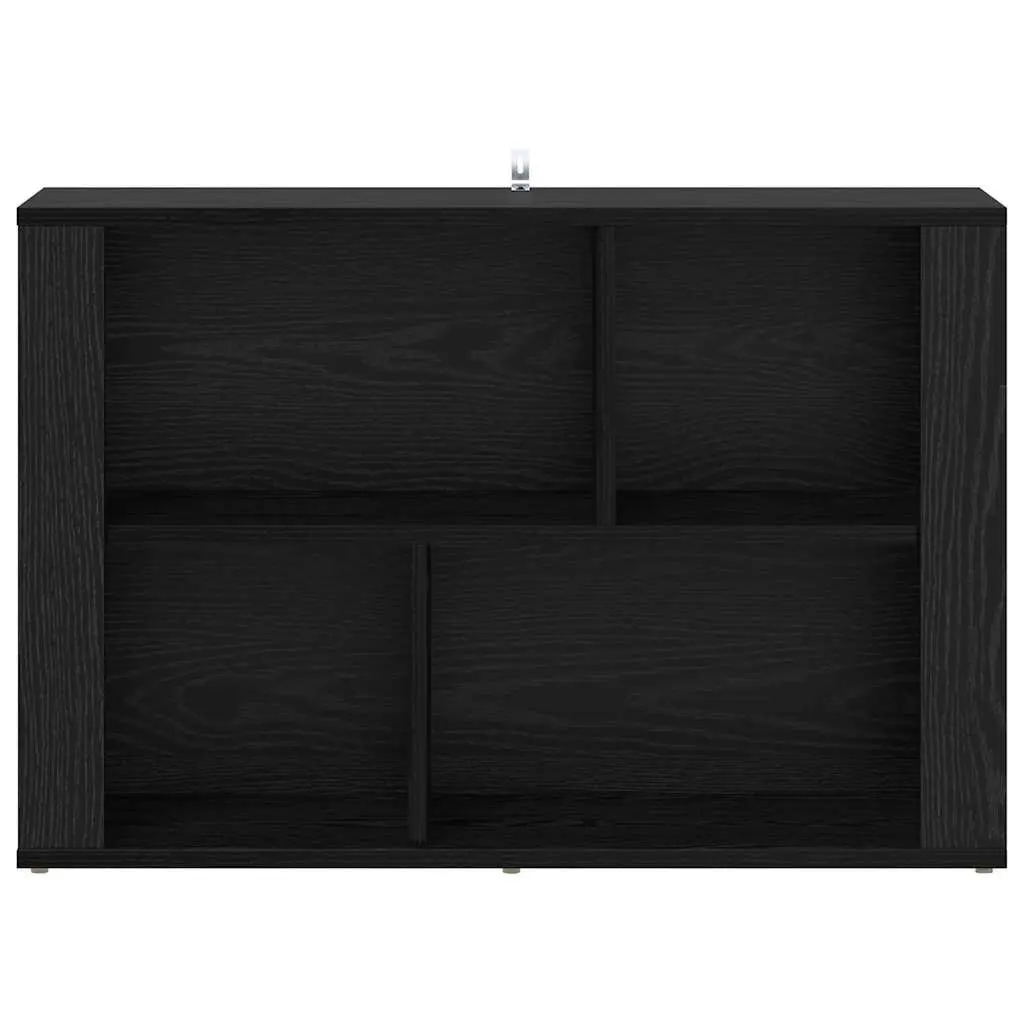 Sideboard Black Oak Engineered Wood Storage Cabinet 80 x 30 x 53 cm