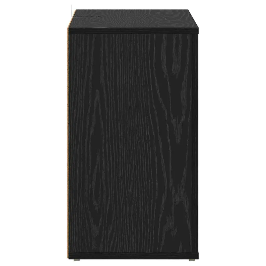Sideboard Black Oak Engineered Wood Storage Cabinet 80 x 30 x 53 cm