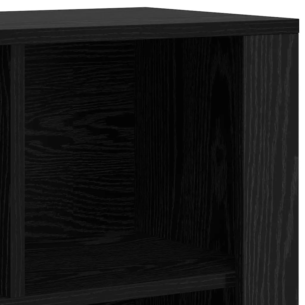 Sideboard Black Oak Engineered Wood Storage Cabinet 80 x 30 x 53 cm