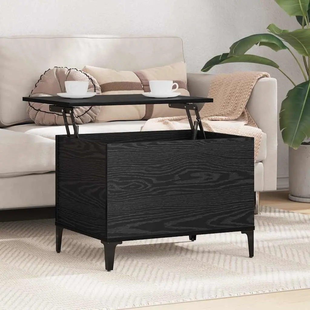 Coffee Table Black Oak Modern Living Room Accent Furniture Engineered Wood
