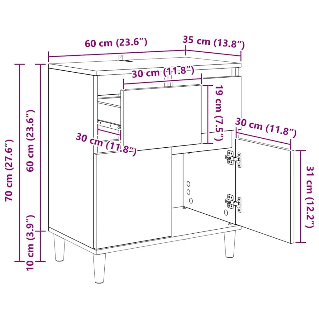 Black Oak Sideboard Cabinet