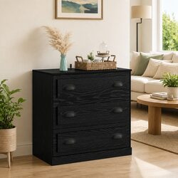 Friendly Black Oak 70cm Storage Sideboard Cabinet