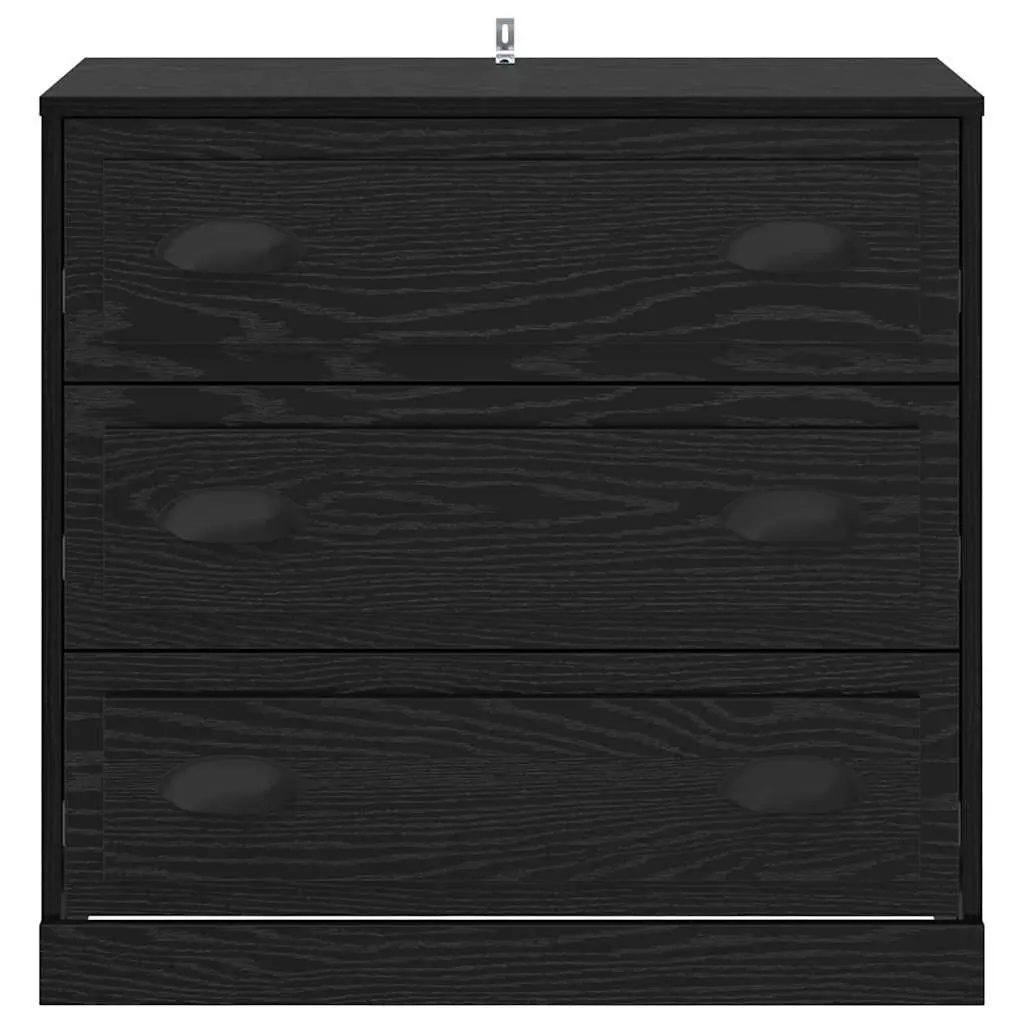 Sideboard Black Oak Rectangular 70cm Storage Cabinet Engineered Wood