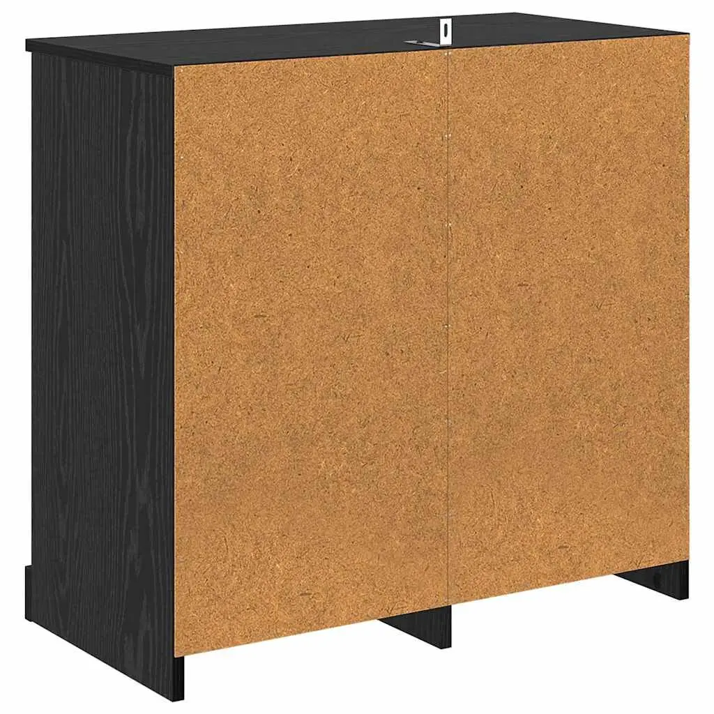 Sideboard Black Oak Engineered Wood 70cm Storage Cabinet