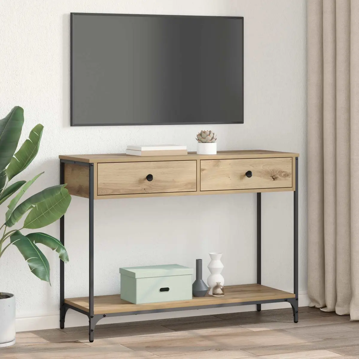 Console Table Industrial Style Brown 100 x 34.5 x 75 cm