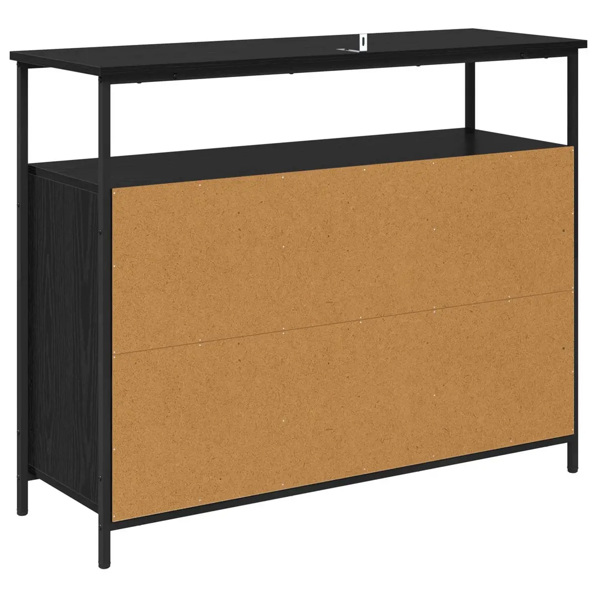 Sideboard Black Oak Modern Engineered Wood Storage Cabinet 100x35x80cm