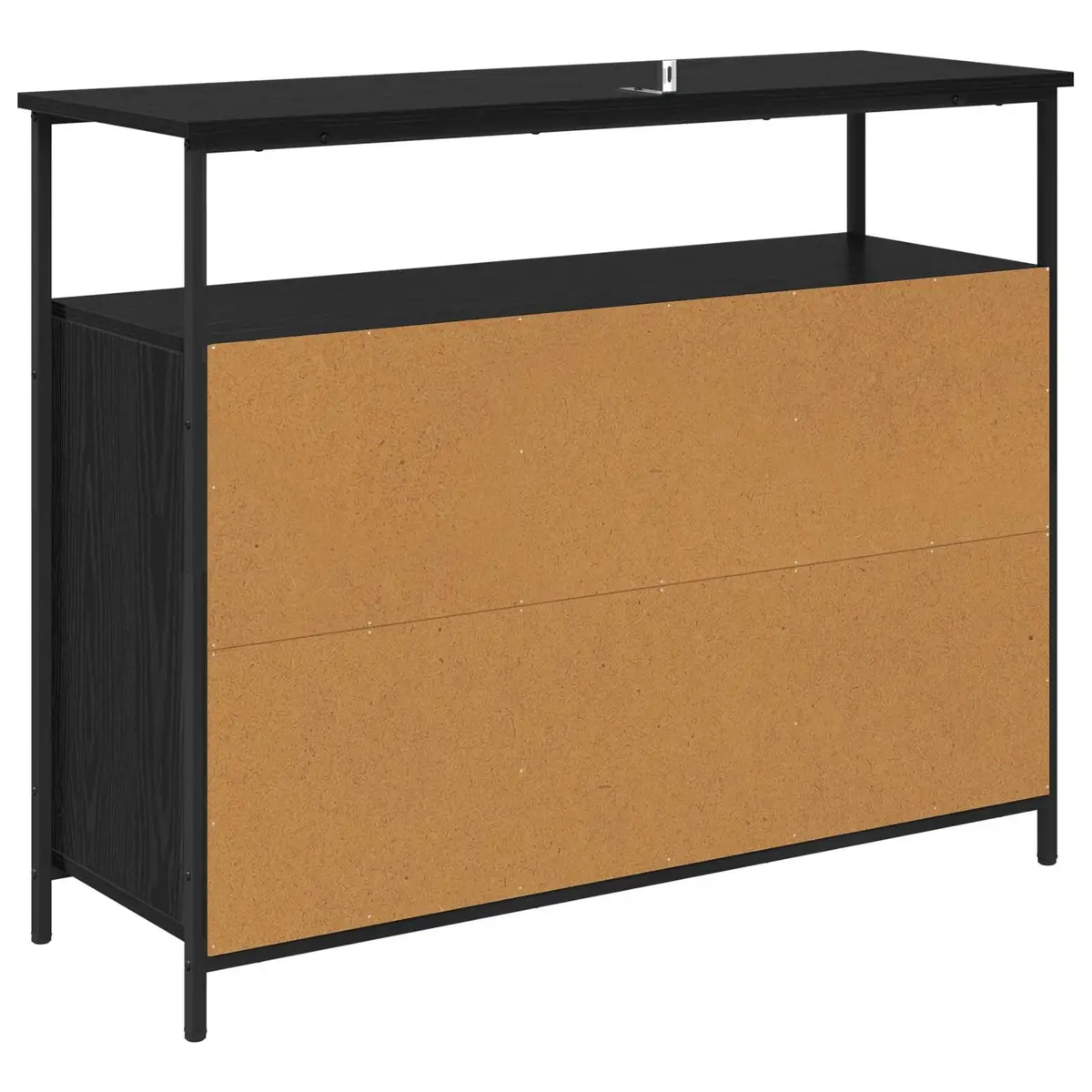 Sideboard Modern Black Oak Engineered Wood Storage Cabinet 100 x 35 x 80 cm