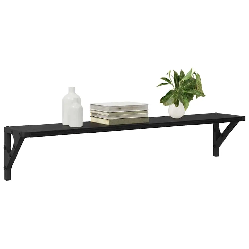 Wall Shelves Minimalist Black 80 x 15 x 15.5 cm Engineered Wood Floating Shelves 2 pcs