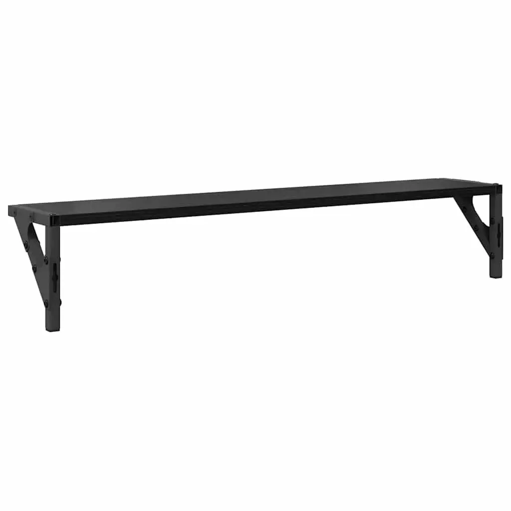 Wall Shelves Minimalist Black 80 x 15 x 15.5 cm Engineered Wood Floating Shelves 2 pcs