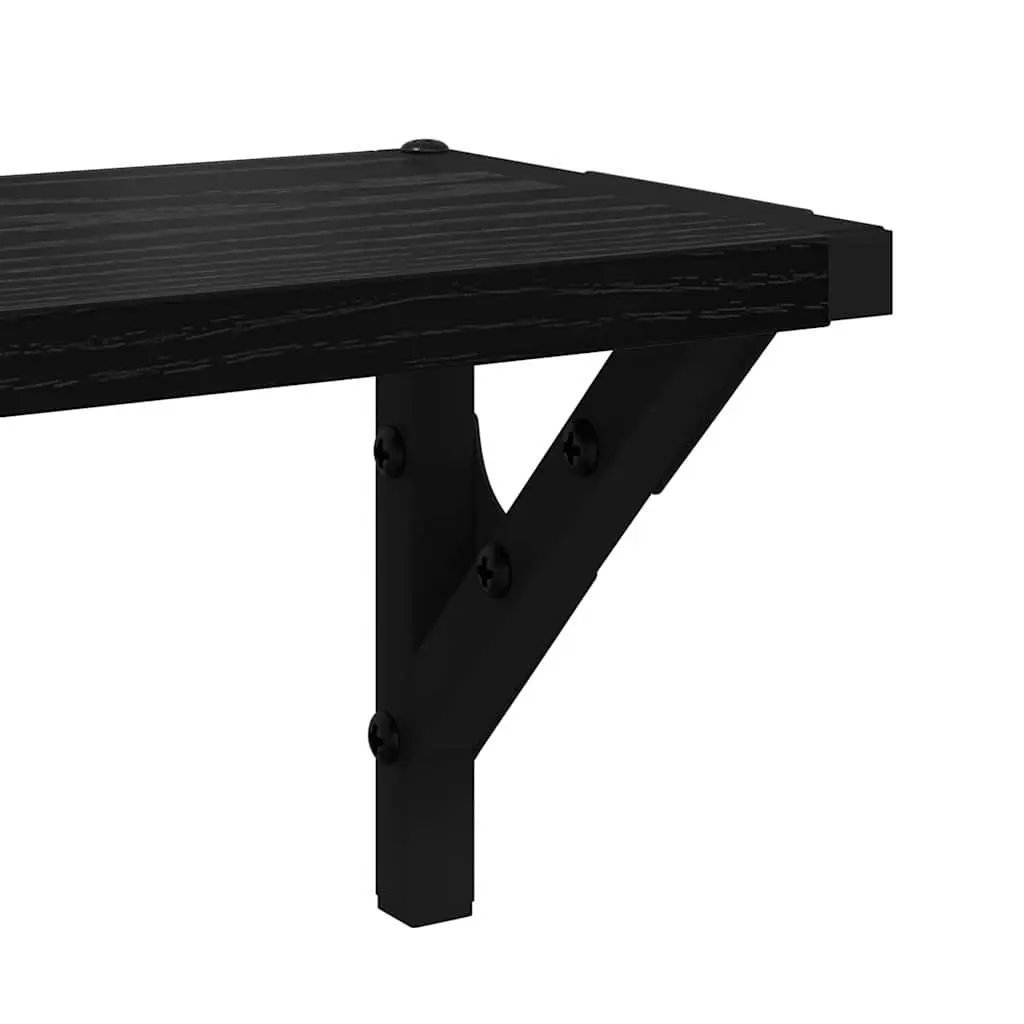 Wall Shelves Minimalist Black 80 x 15 x 15.5 cm Engineered Wood Floating Shelves 2 pcs