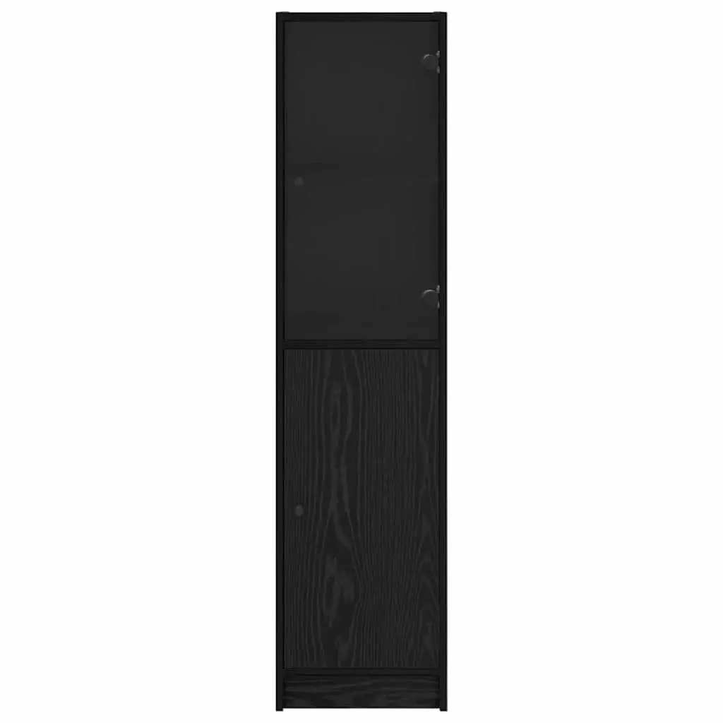 Highboard Storage Cabinet Engineered Wood Black Oak 35 x 37 x 142 cm