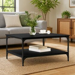 Friendly Black Industrial Coffee Table for Your Space