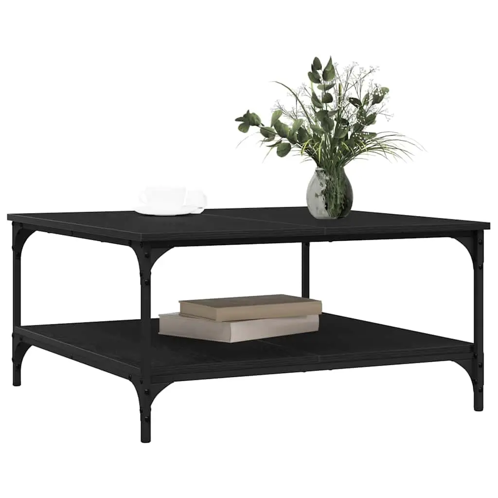 Coffee Table Black Industrial Style Rectangular 80 x 80 x 40 cm