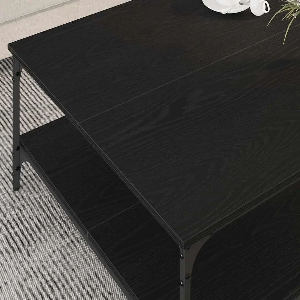 Coffee Table Black Industrial Style Rectangular 80 x 80 x 40 cm