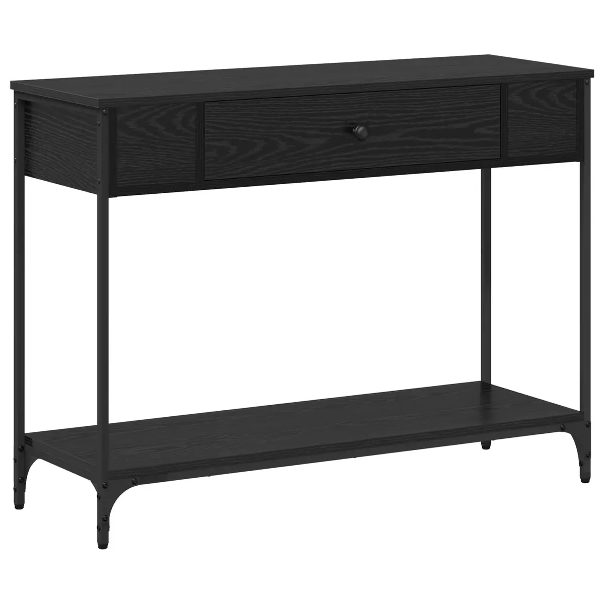 Console Table in Black Oak