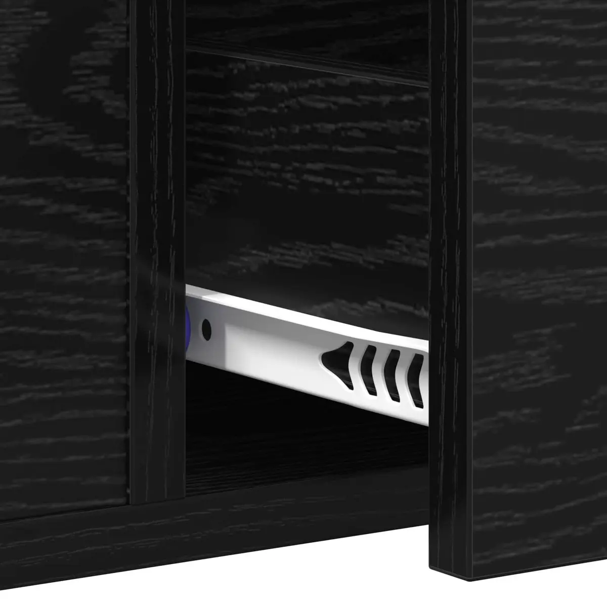 Console Table in Black Oak