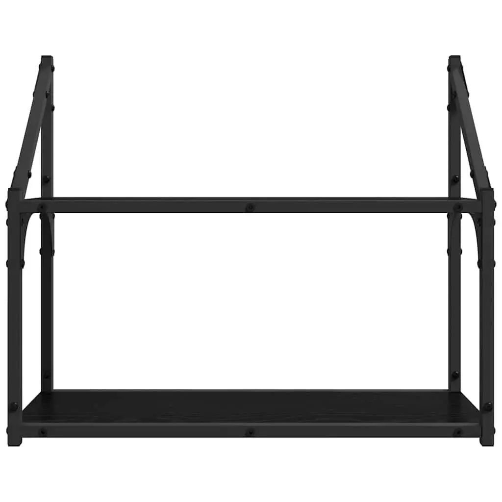 Black Oak Wall Shelf for Displaying Items
