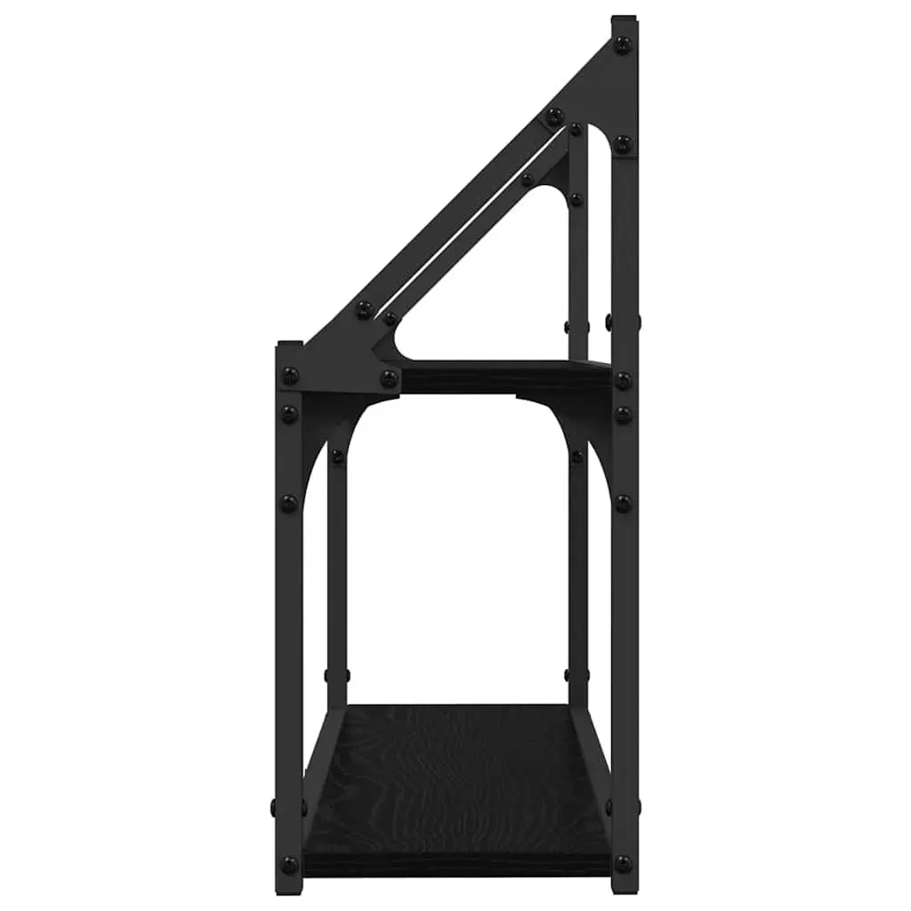 Black Oak Wall Shelf for Displaying Items