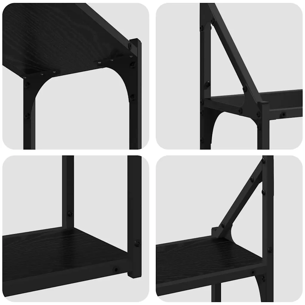Black Oak Wall Shelf for Displaying Items