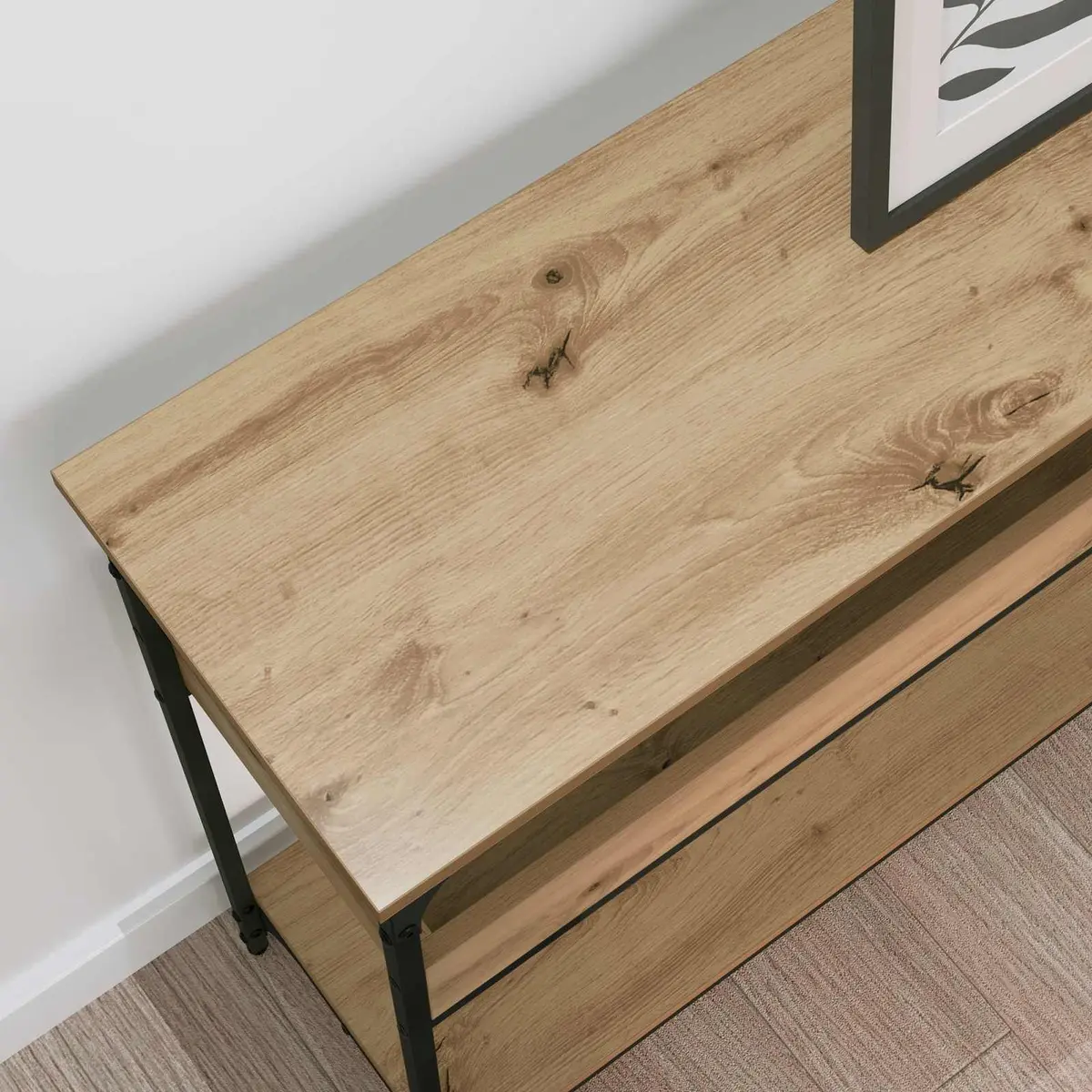 Console Table Industrial Style Engineered Wood Steel Frame 100 x 29 x 75 cm