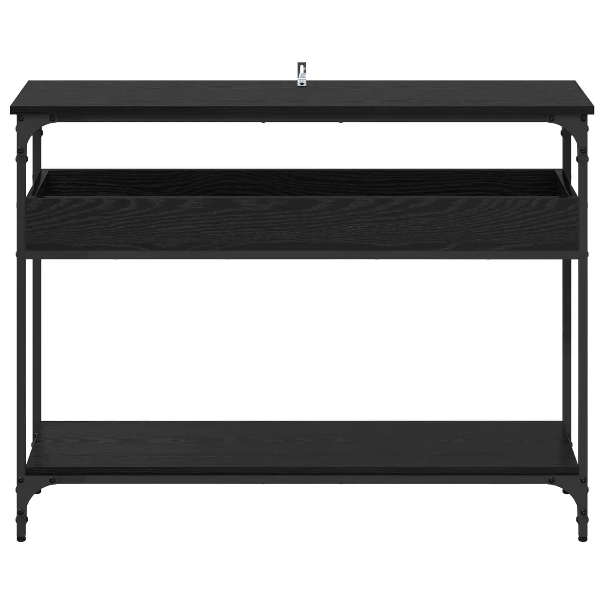 Console Table Black Oak Industrial Design Living Room Hallway Accent Furniture