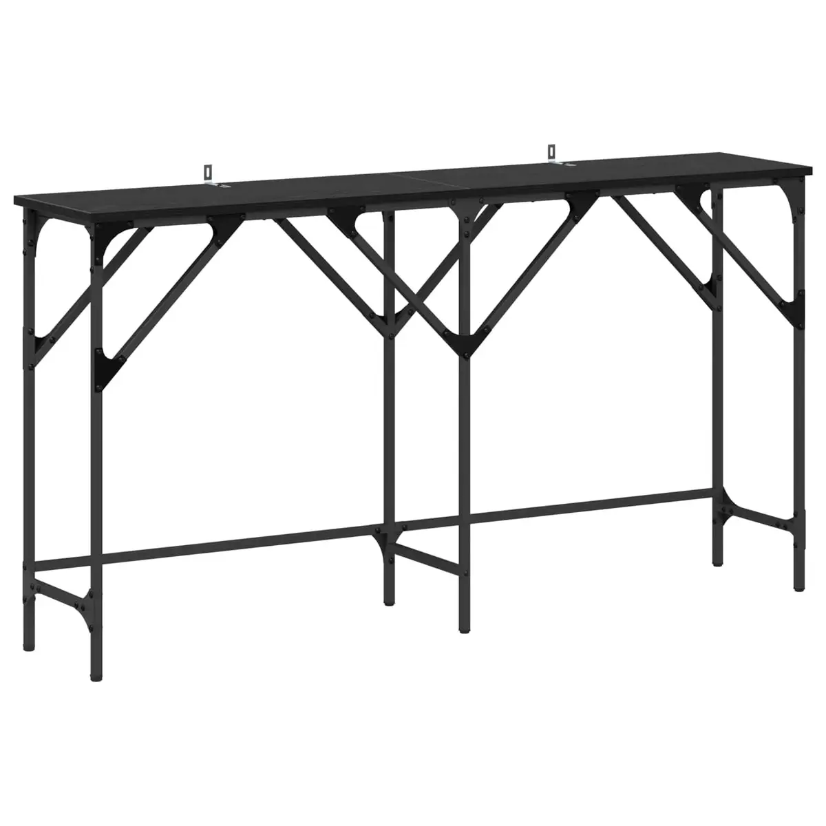 Console Table Black Oak 140cm Industrial Style Engineered Wood Hallway Accent