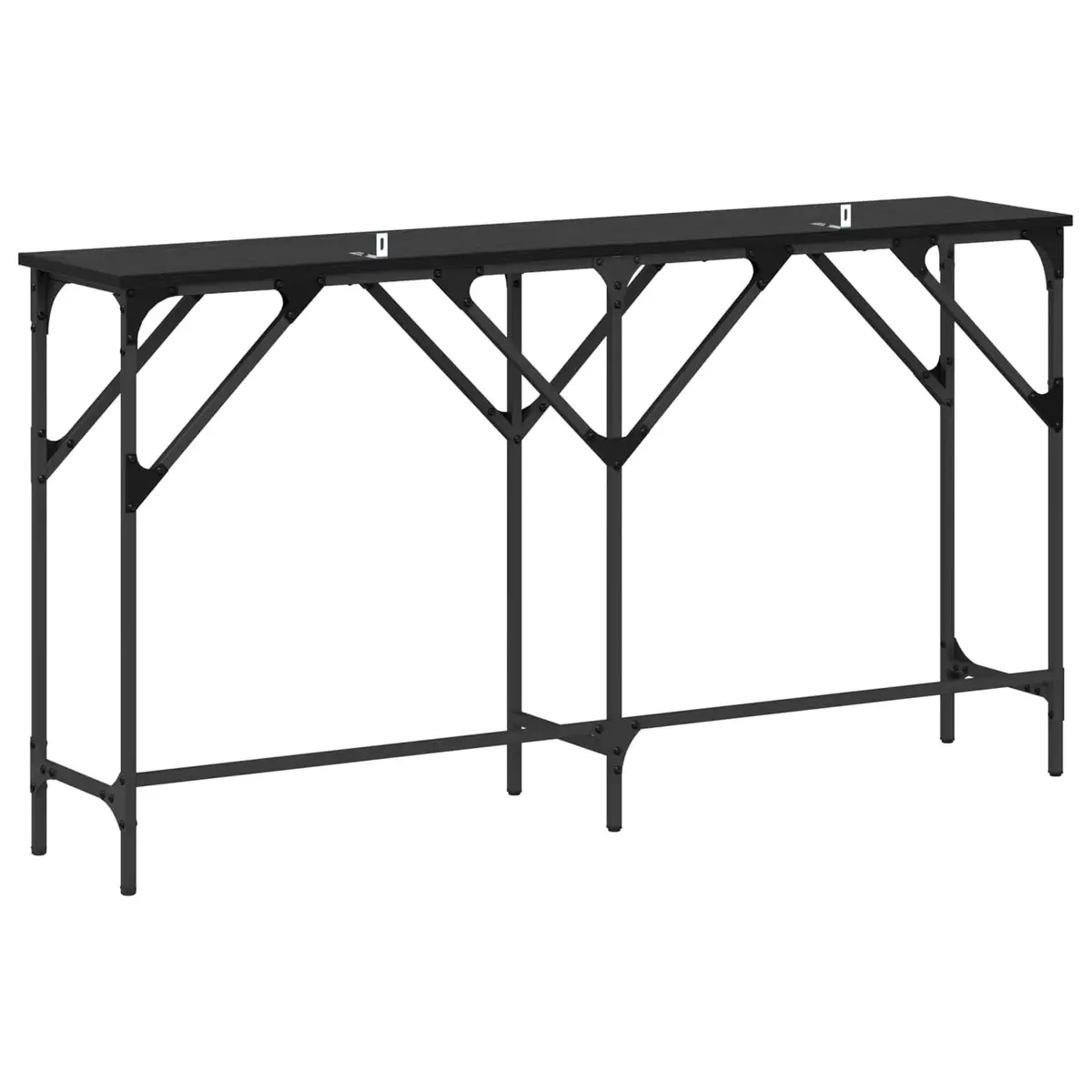 Console Table Black Oak 140cm Industrial Style Engineered Wood Hallway Accent